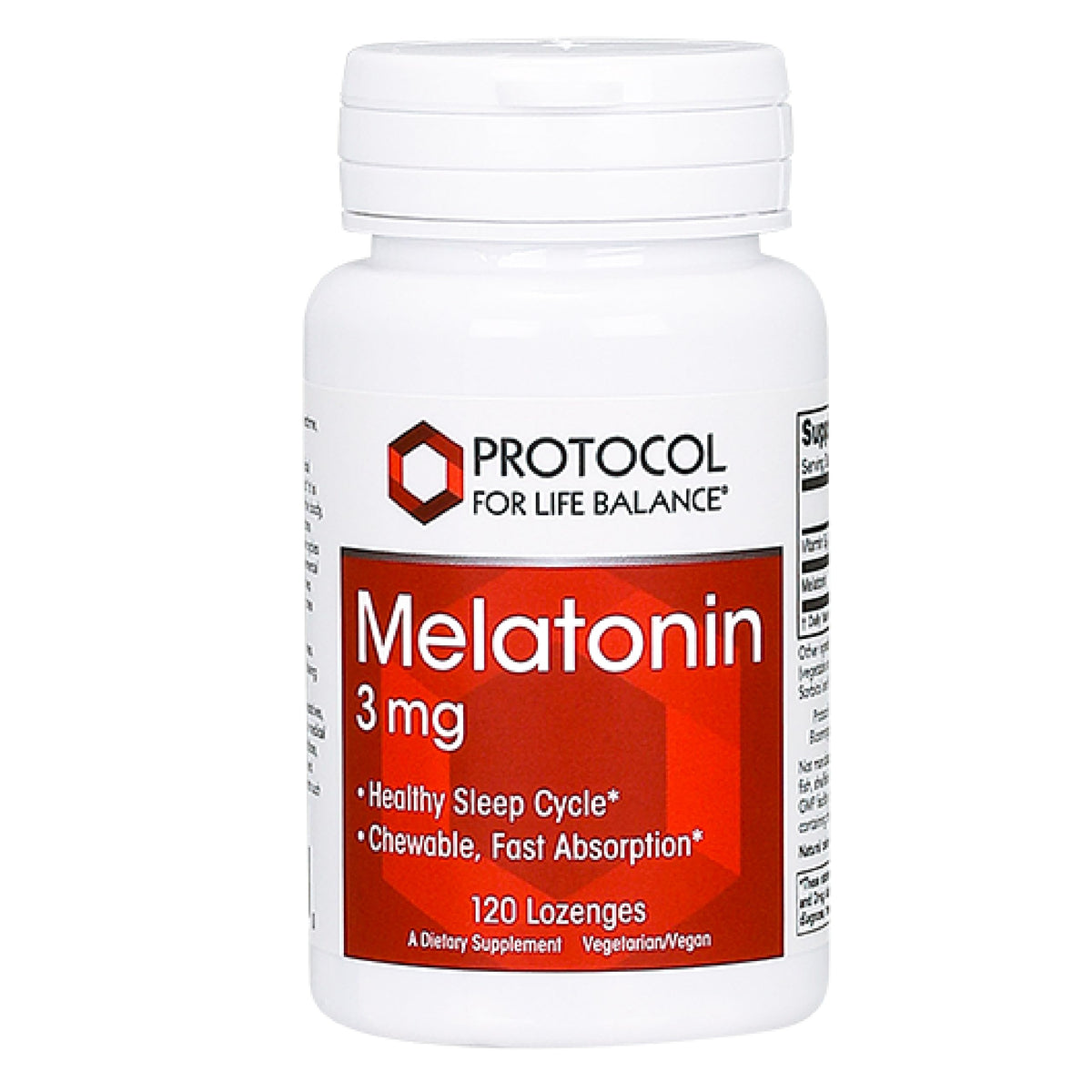 Pastillas masticables de melatonina 3 mg Protocol for Life Balance para apoyar ritmos de sueño