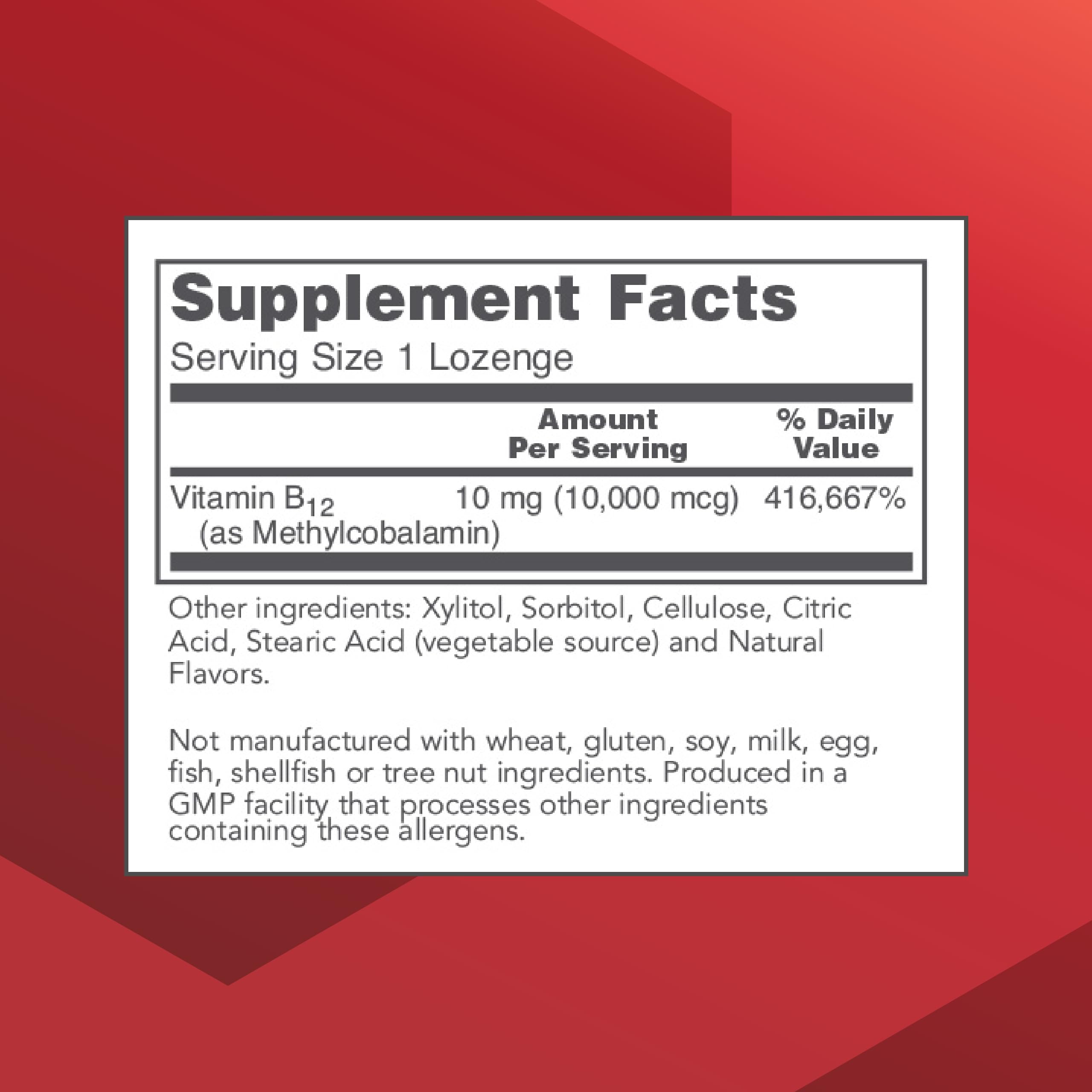 PROTOCOL FOR LIFE BALANCE Methyl B12 10000mcg: pastillas masticables en detalle.