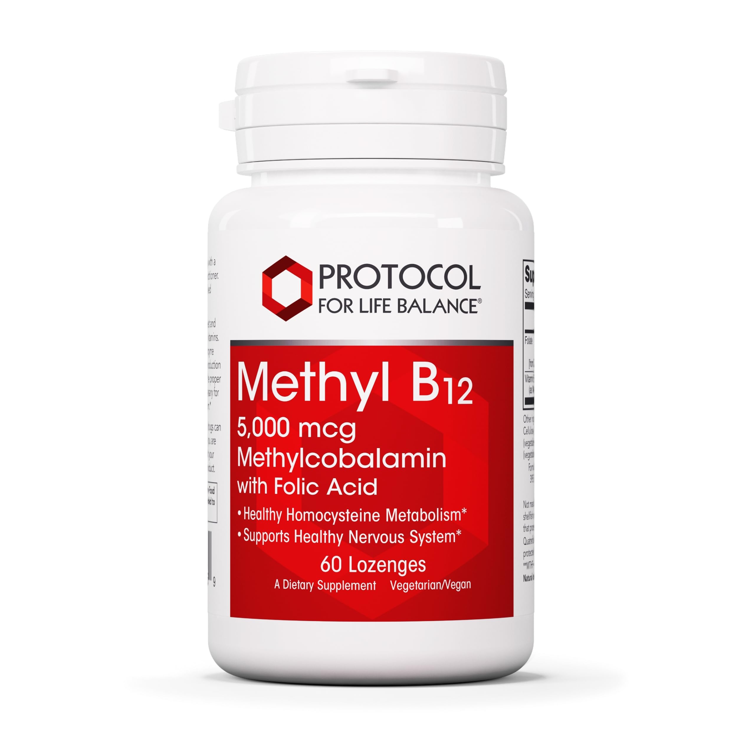PROTOCOL FOR LIFE BALANCE Methyl B12 5,000mcg tableta azul, ideal para soporte diario del sistema nervioso