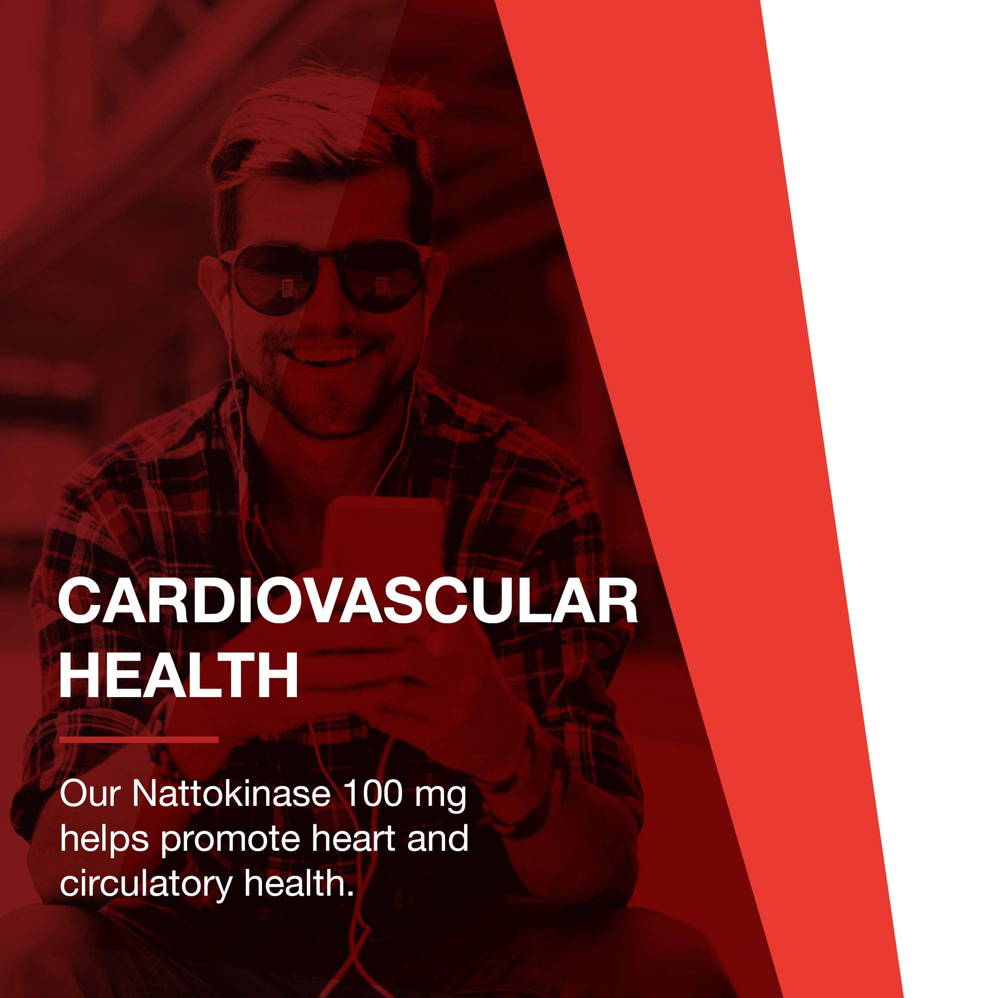 Etiqueta frontal nattokinase PROTOCOL FOR LIFE BALANCE, destacando seguridad y origen tradicional.