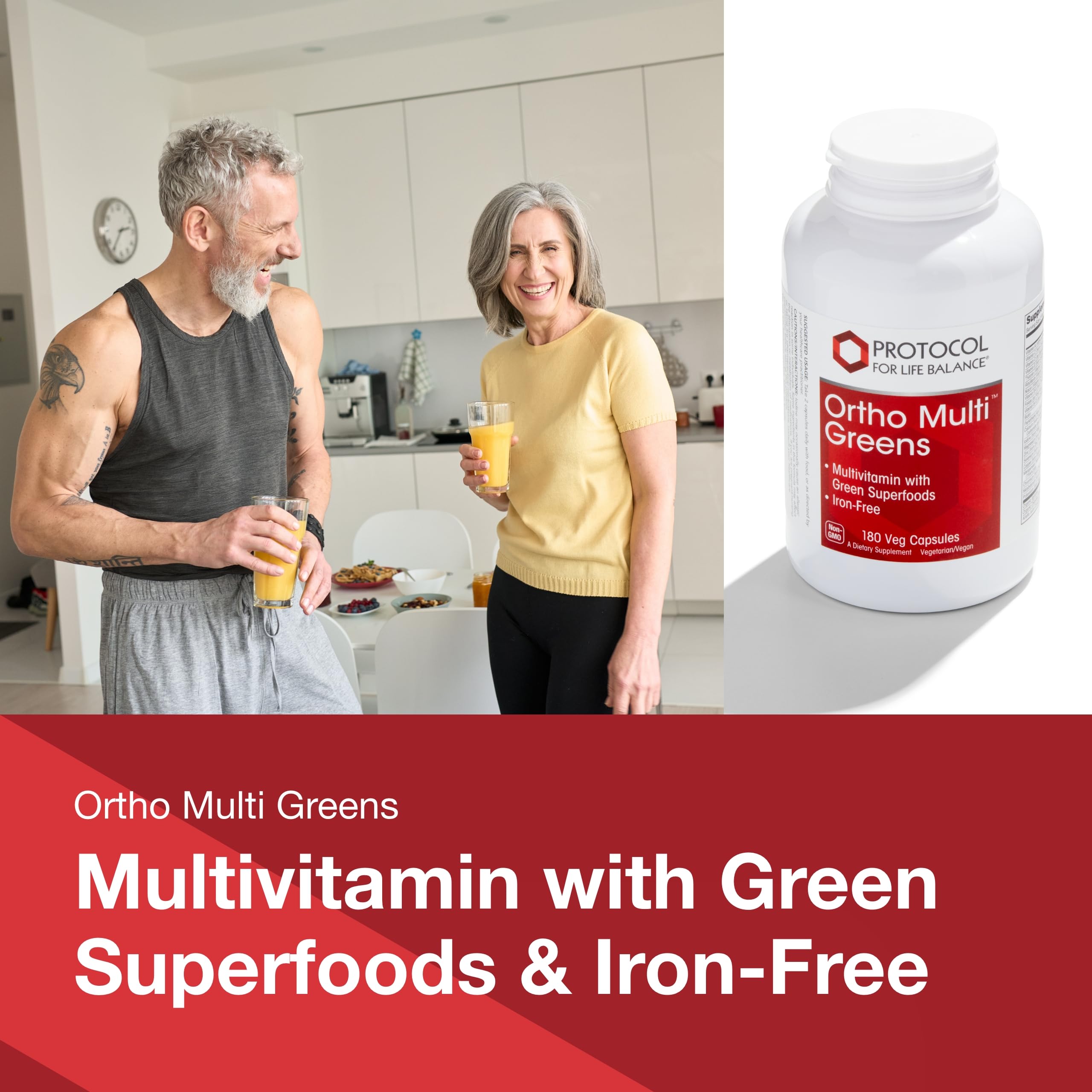 PROTOCOL FOR LIFE BALANCE Ortho Multi Greens: cápsulas, formato vegetariano fácil de tomar.