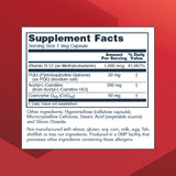 PROTOCOL FOR LIFE BALANCE PQQ Complex etiqueta frontal: información clara de ingredientes y beneficios posibles