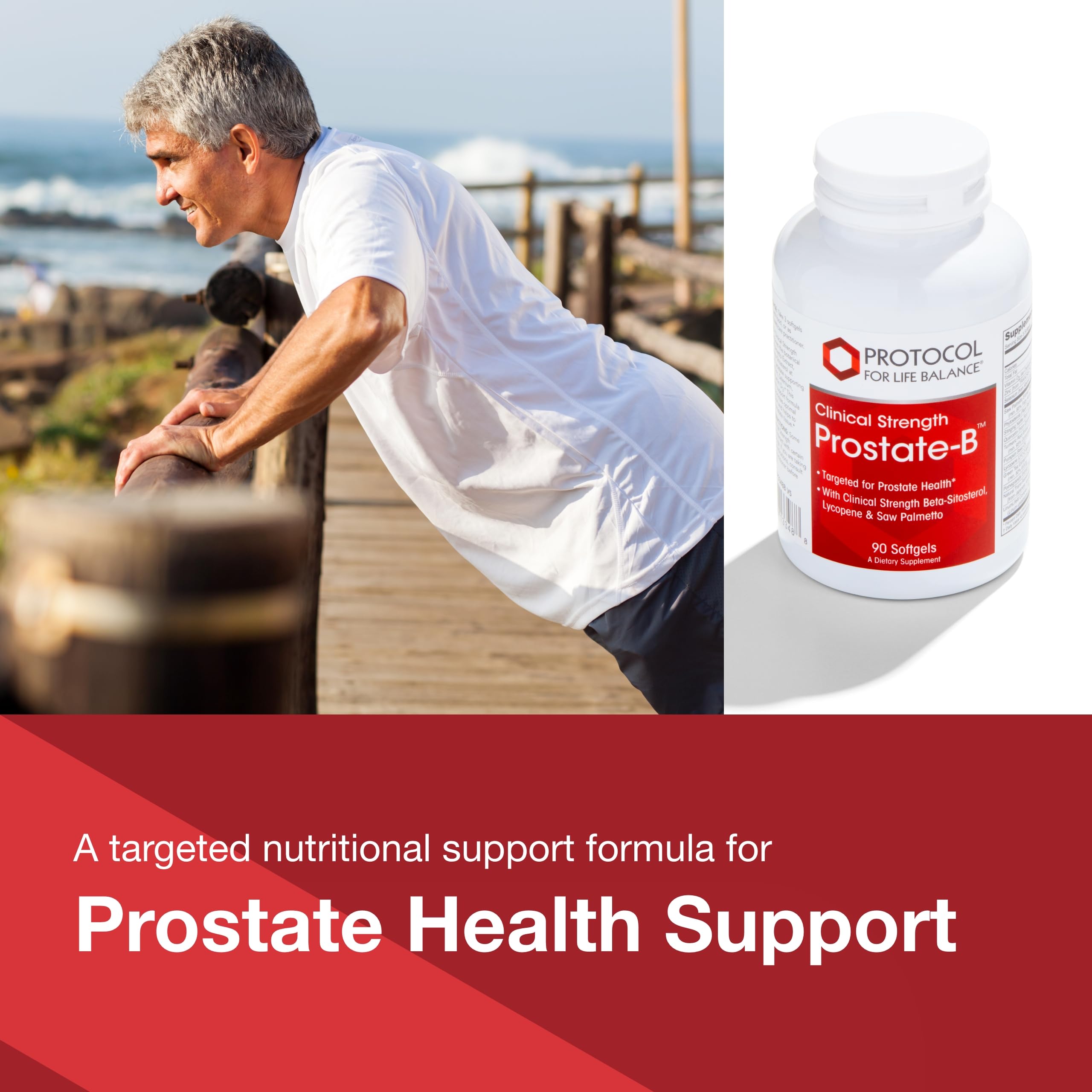 PROSTATE-B de Protocol For Life Balance: etiqueta frontal con resumen de ingredientes.