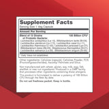 Etiqueta de Proto Dophilus en frasco con información de cepas y beneficios.