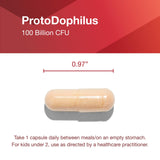Cápsulas Proto Dophilus en primer plano para toma diaria.