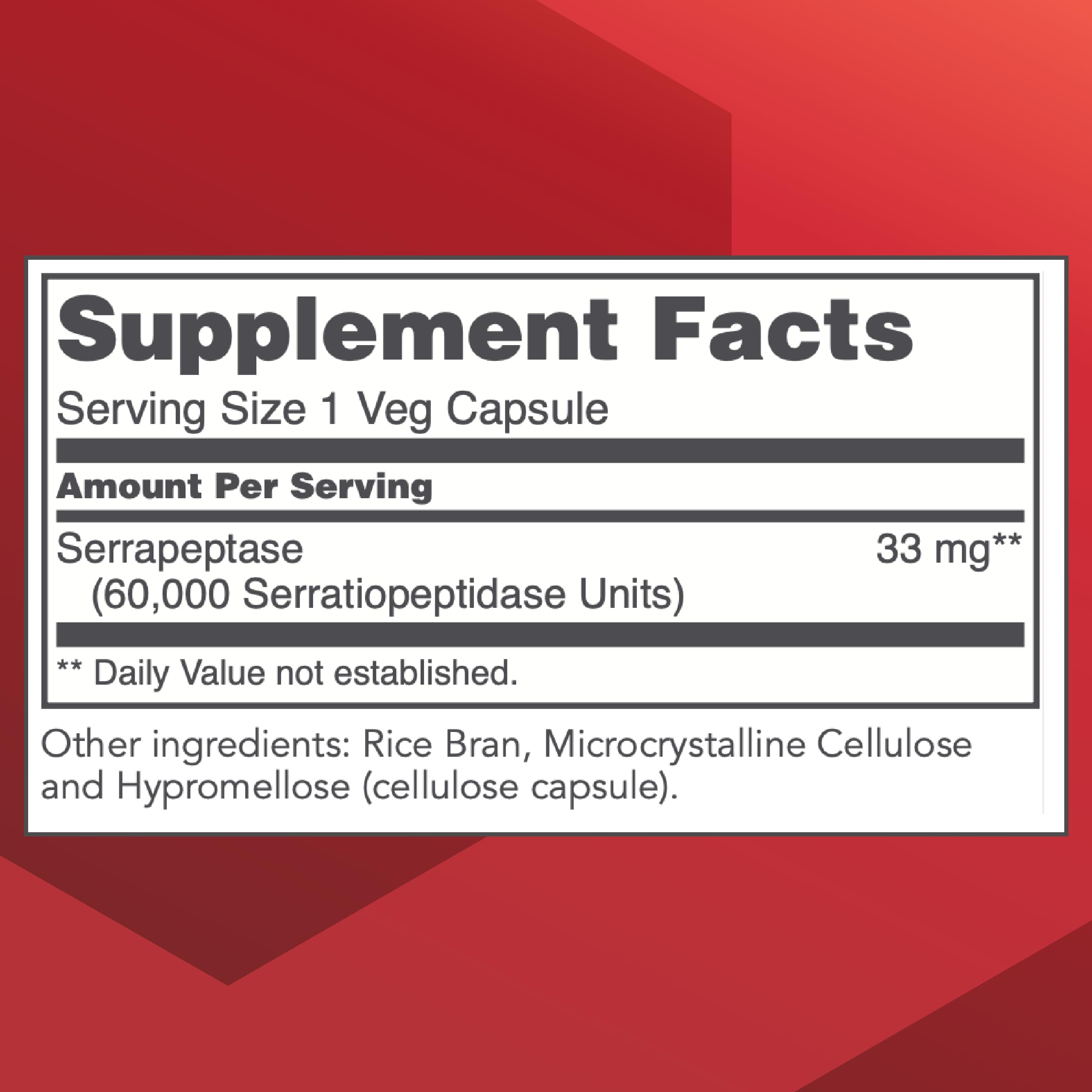 PROTOCOL FOR LIFE BALANCE Serrapeptase, cápsulas vegetales, soporte para el sistema inmune.