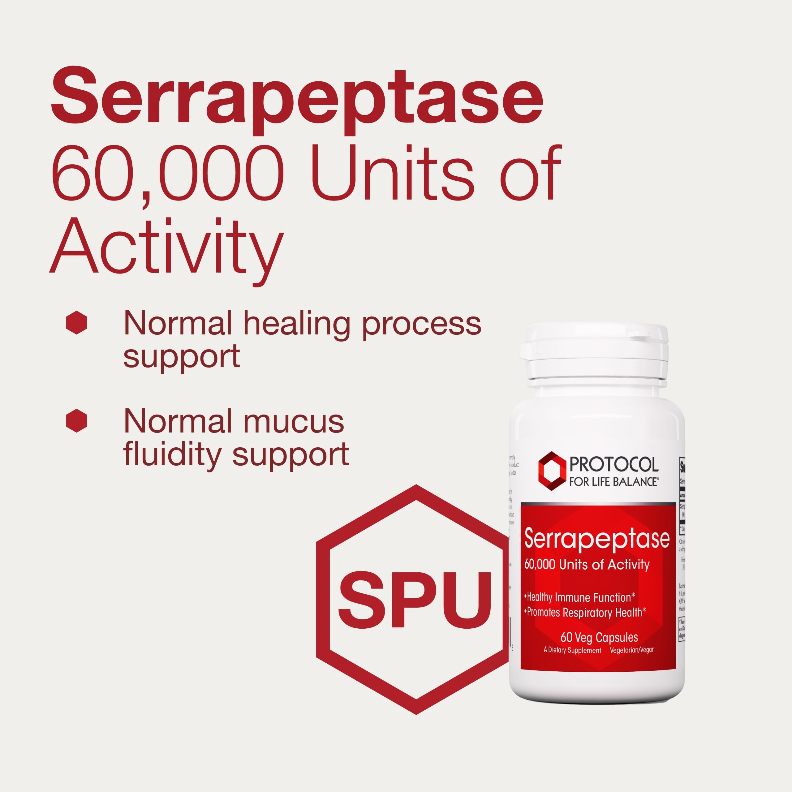 PROTOCOL FOR LIFE BALANCE Serrapeptase, cápsulas vegetales, formato práctico.
