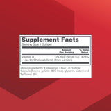 PROTOCOL FOR LIFE BALANCE Vitamina D3 5000IU — etiqueta frontal que destaca pureza y seguridad del suplemento