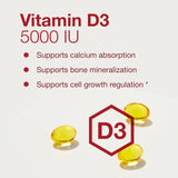 PROTOCOL FOR LIFE BALANCE Vitamina D3 5000IU — frasco cerrado para almacenamiento cómodo