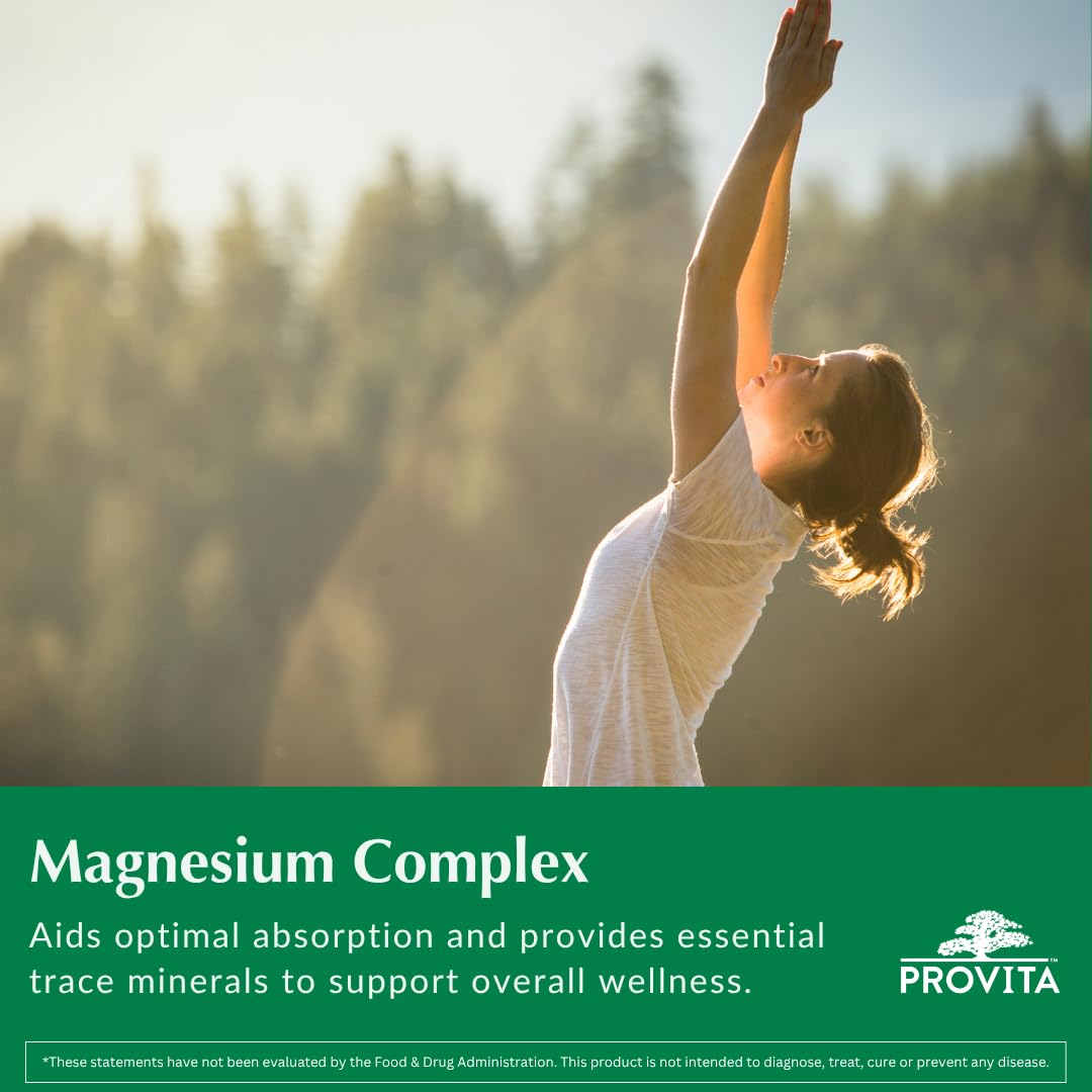Provita Magnesium Complex, etiqueta, presenta formas combinadas de magnesio.
