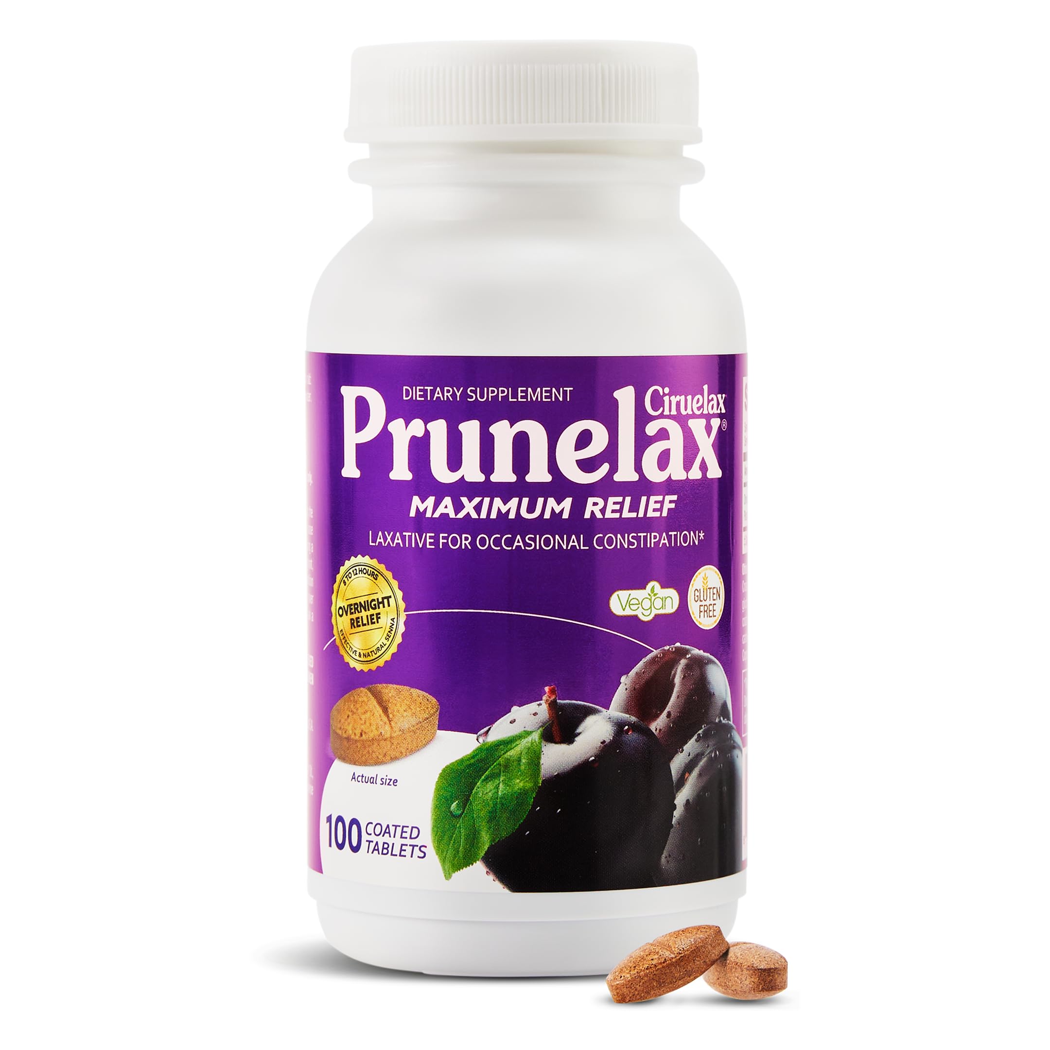 Botella de Prunelax Ciruelax para alivio suave nocturno.