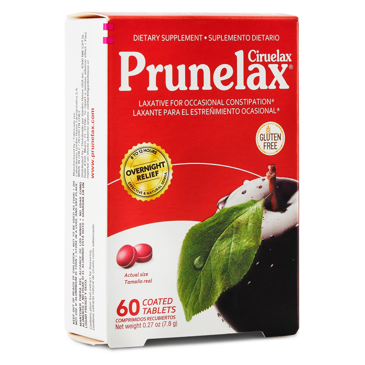 Prunelax Ciruelax tabletas mini-regulares para alivio nocturno posible