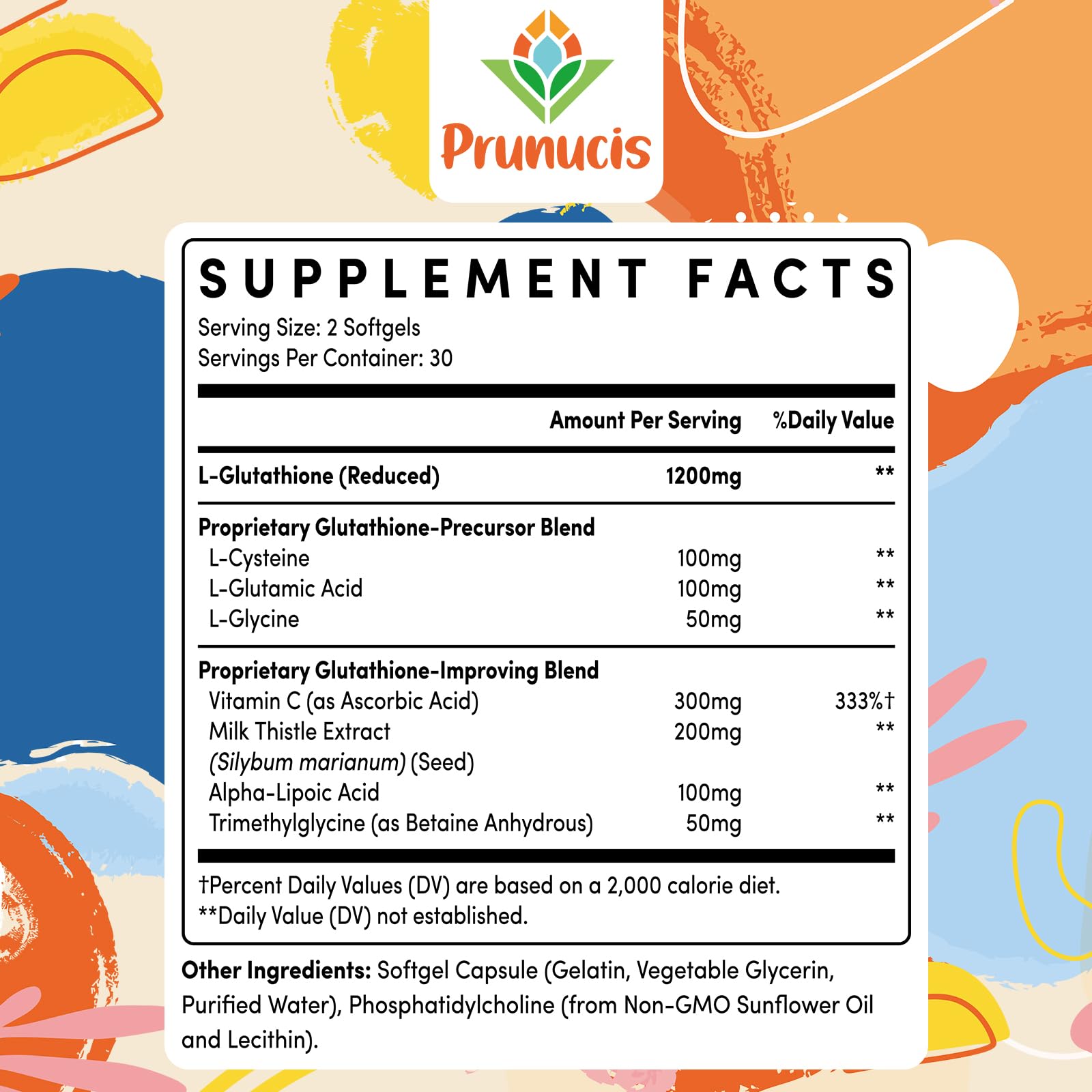 Cápsulas blandas de Prunucis 2400 mg para una dosis conveniente.
