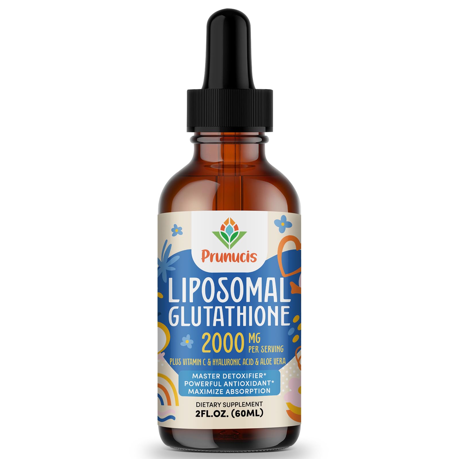 Prunucis Glutatión Liposomal líquido en botella, posible apoyo antioxidante diario.