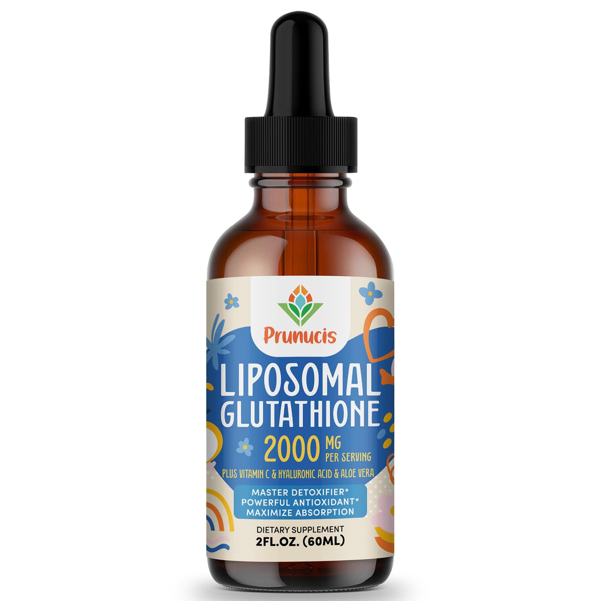 Prunucis Glutatión Liposomal líquido en botella, posible apoyo antioxidante diario.