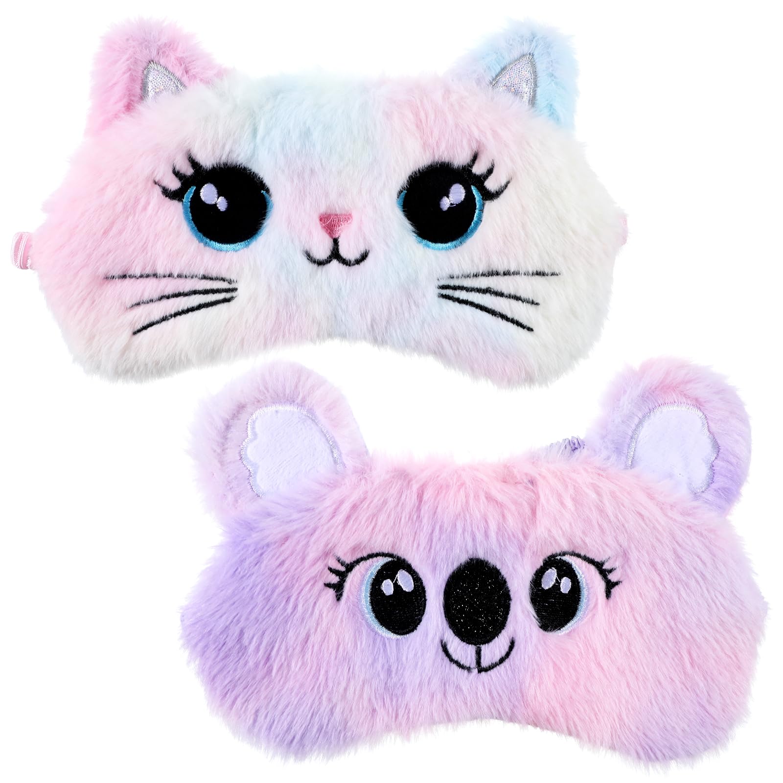 Mascarilla de Psyqtsuary con gato de peluche, ideal para dormir cómodo y relajante.