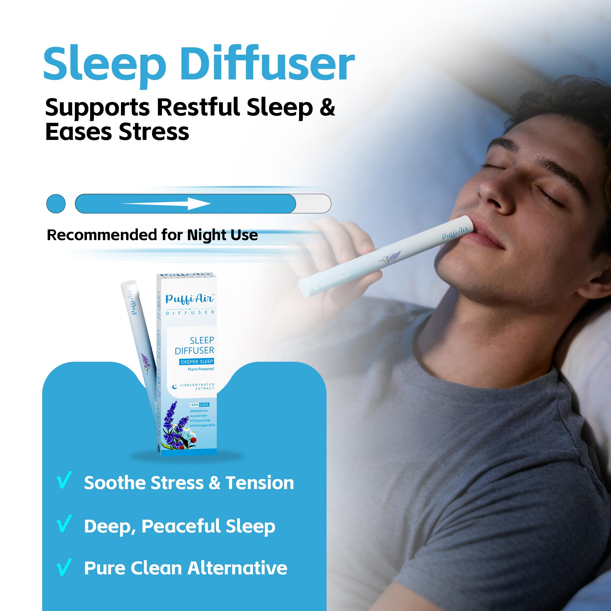 PUFFIAIR difusor en mano con diseño natural y aroma suave
