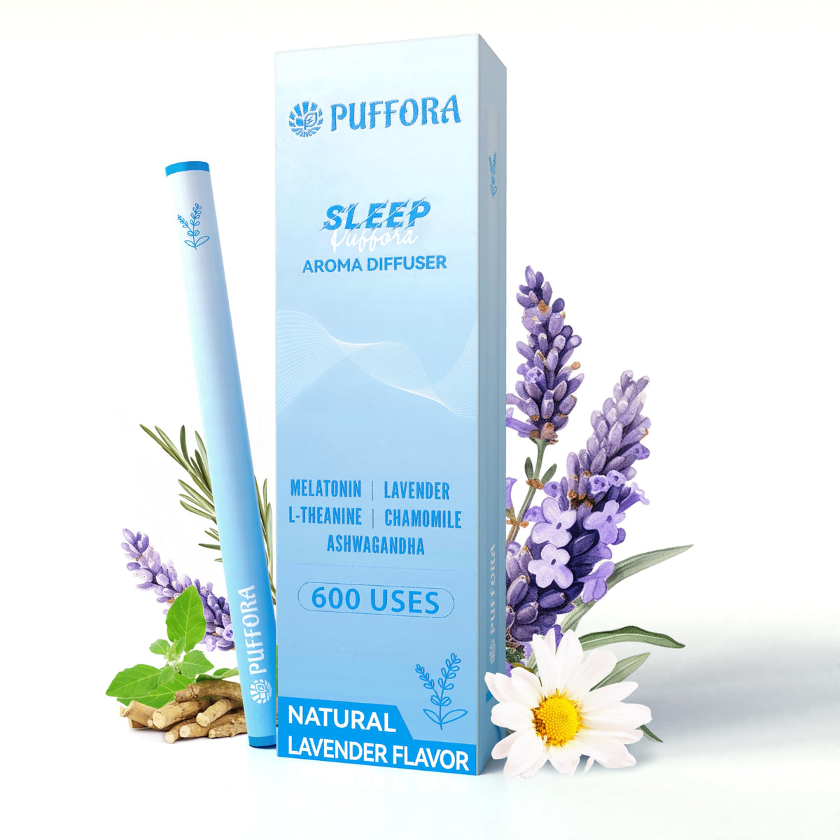 Puffora Melatonina: difusor lavanda para descanso nocturno suave
