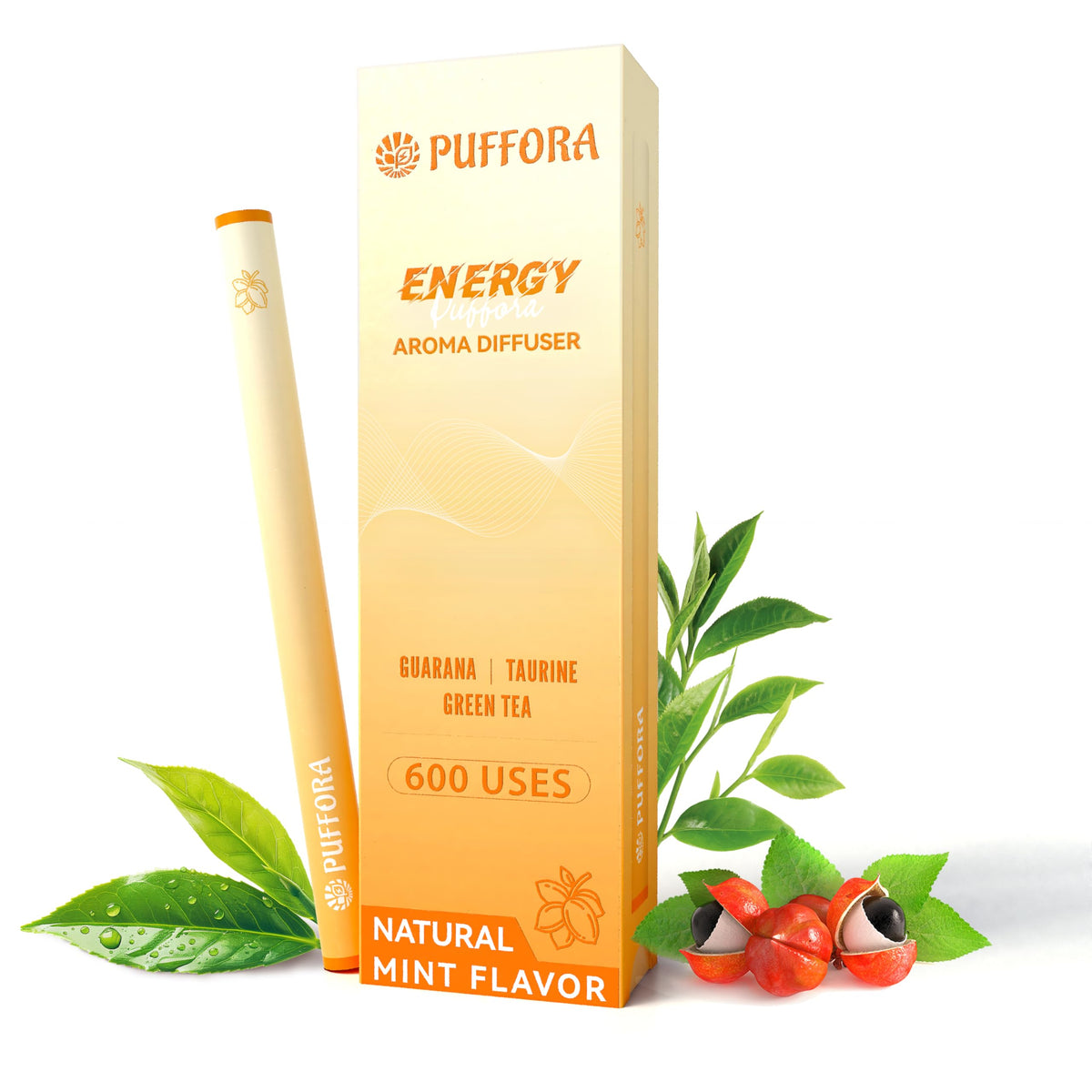 Puffora difusor de energía con guaraná para energía sostenida durante la jornada