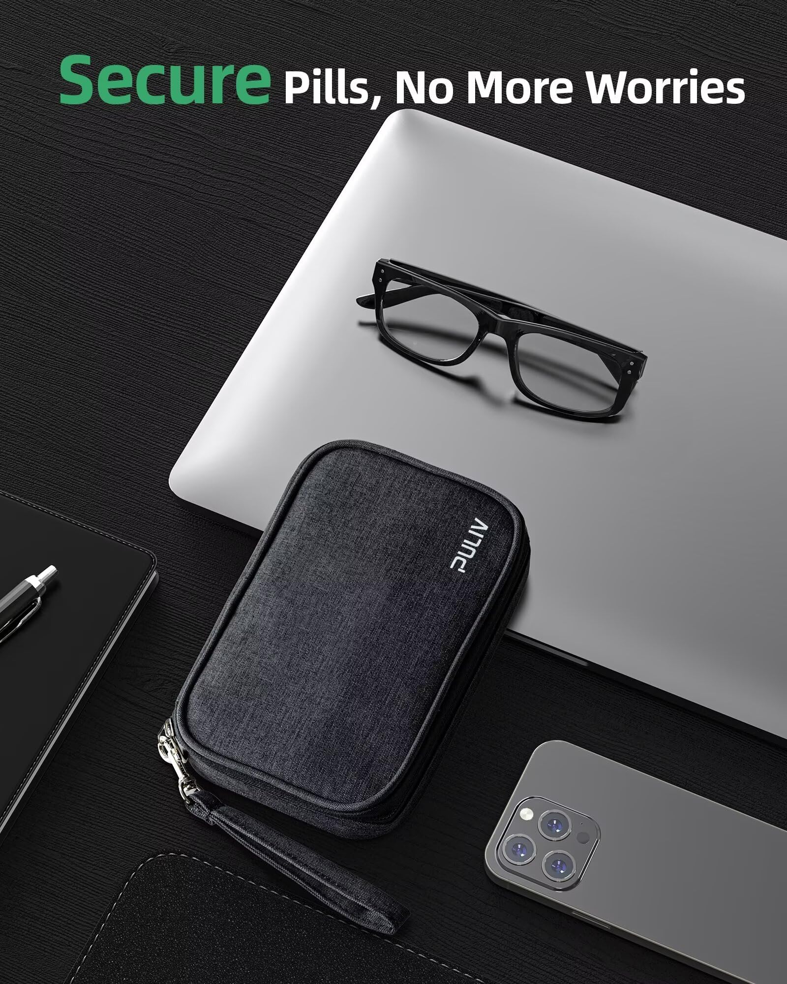 PULIV bolsa de negocios elegante para viaje y privacidad de medicinas.