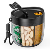 PULIV botellita portátil para pastillas con 7 compartimentos, ideal para viaje.