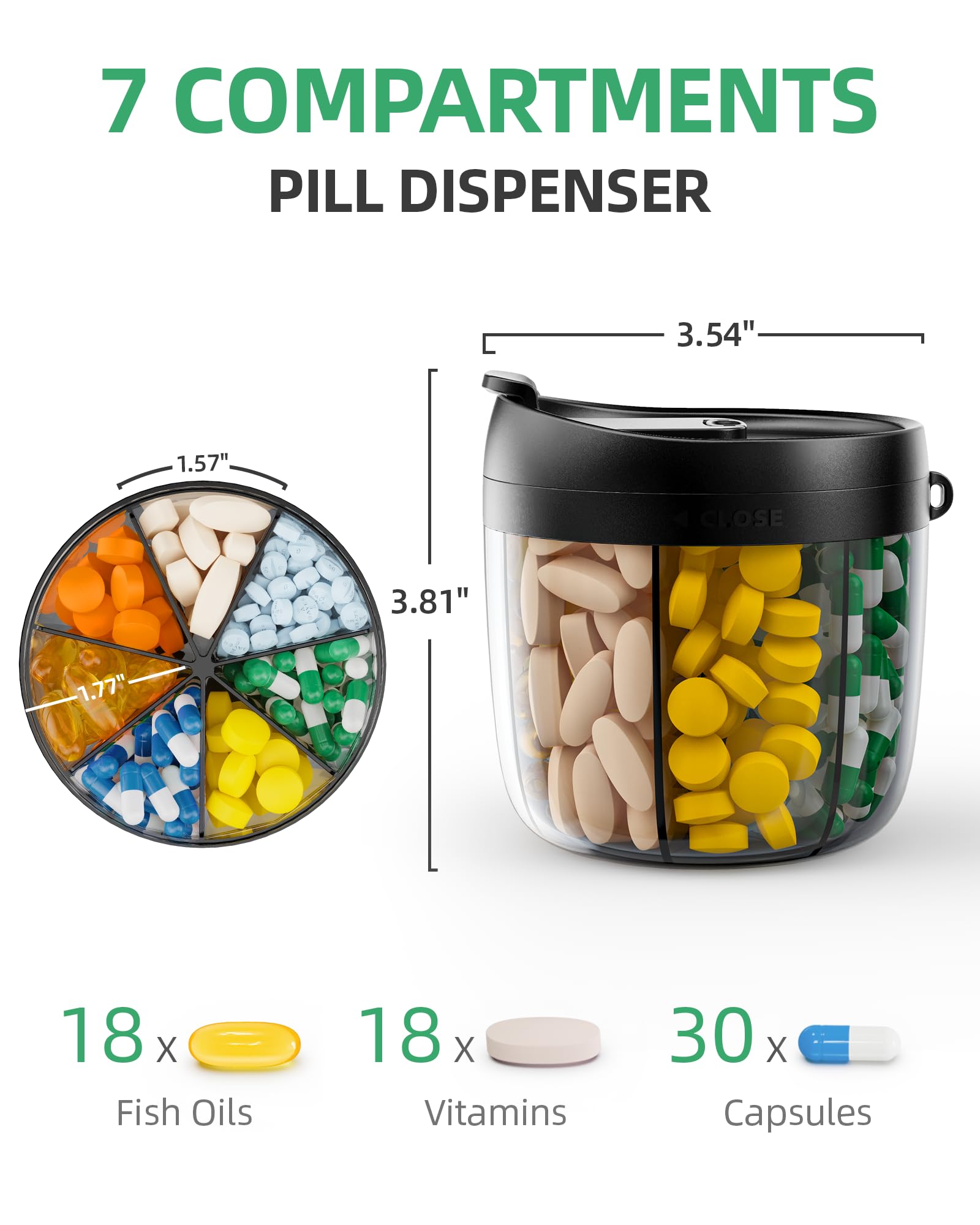 PULIV diseño anti-mezcla evita confusiones al verter pastillas.