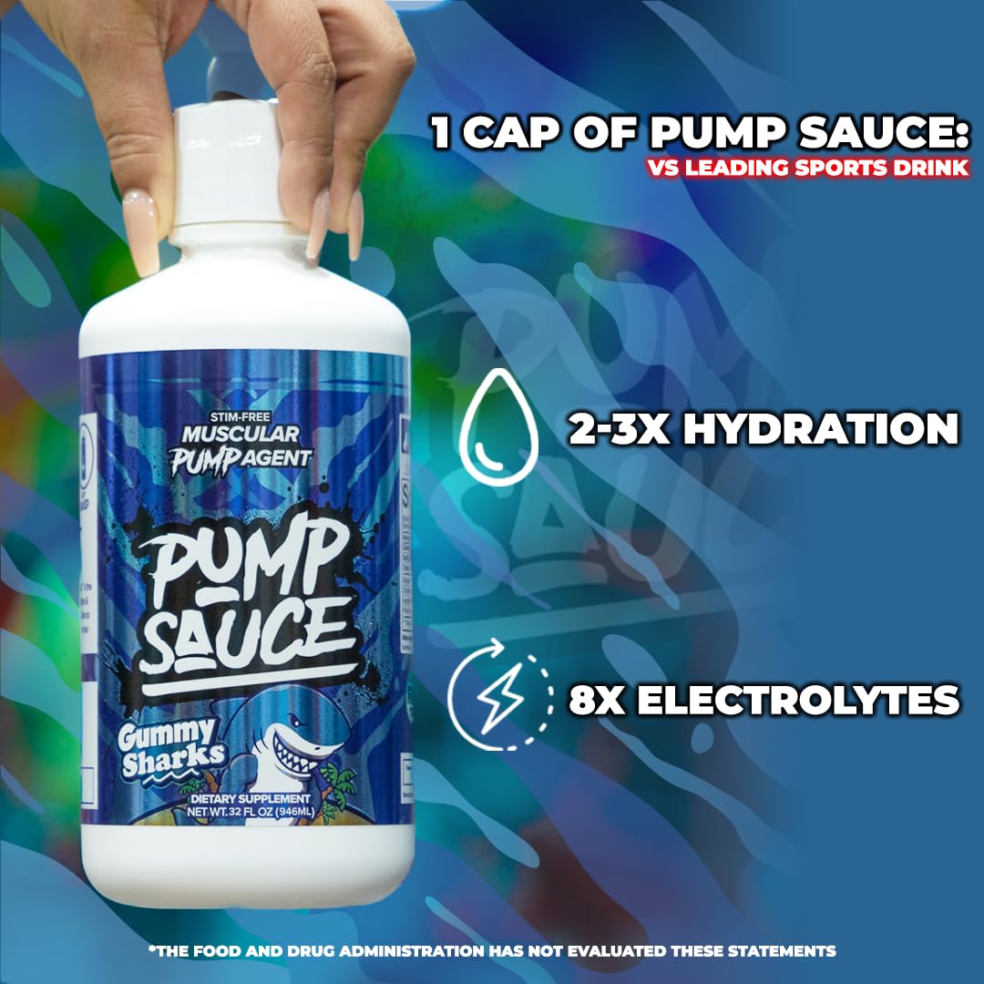 Pump Sauce frasco líquido visible, listo para mezclar antes del entrenamiento.