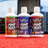 Pump Sauce uso durante el entrenamiento para bombeo muscular y plenitud.