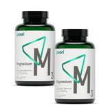 Puori Magnesium Complex en botella con cápsulas para soporte muscular y relajación.