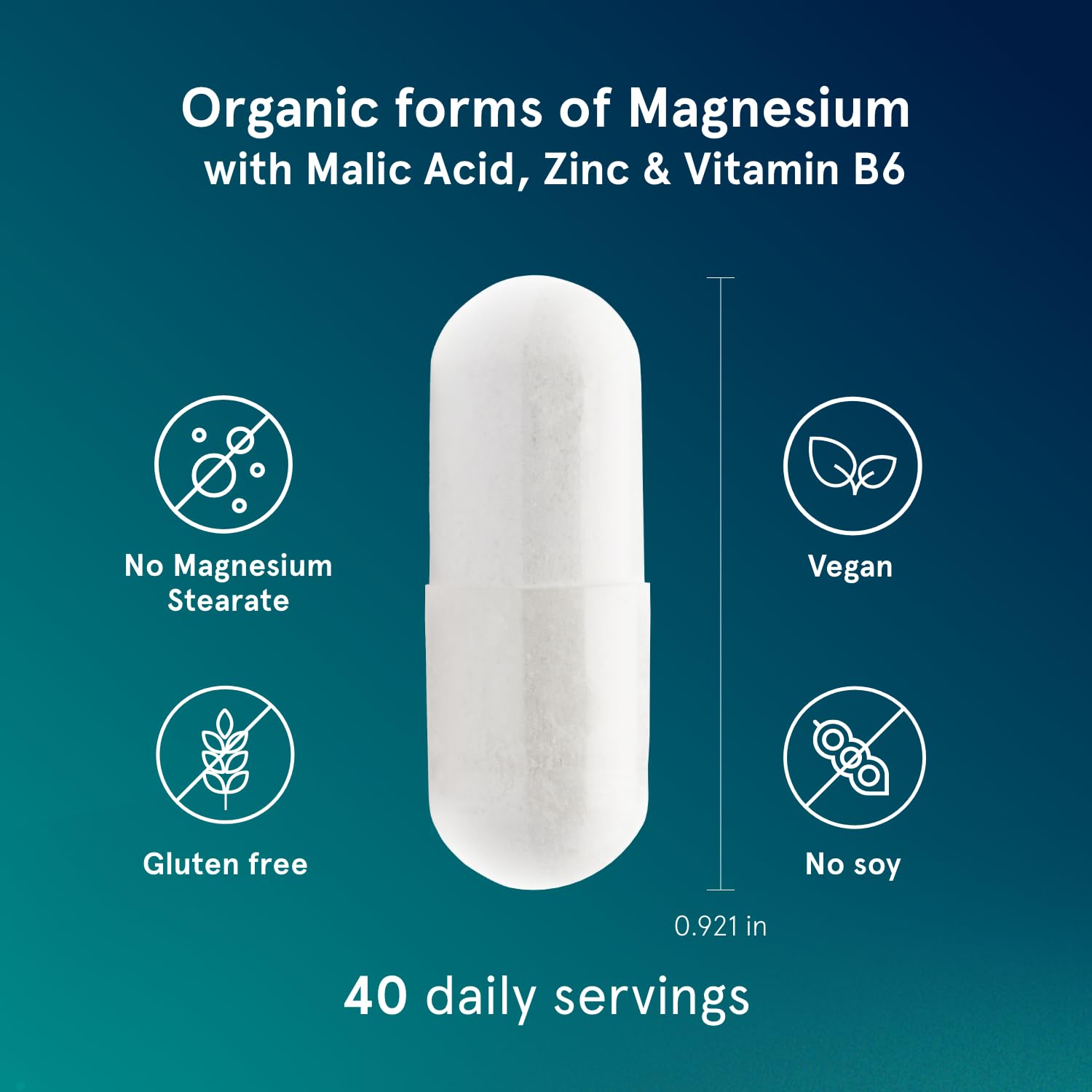 Dosis diaria de Puori Magnesium Complex para rutina nocturna.