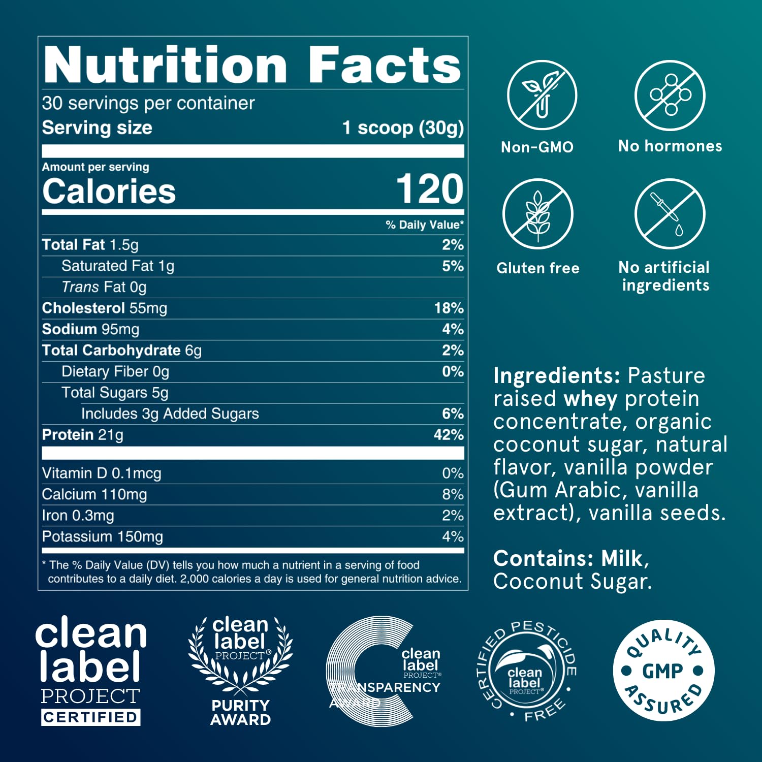 Puori PW1 Ingredientes naturales, fórmula limpia sin aditivos.