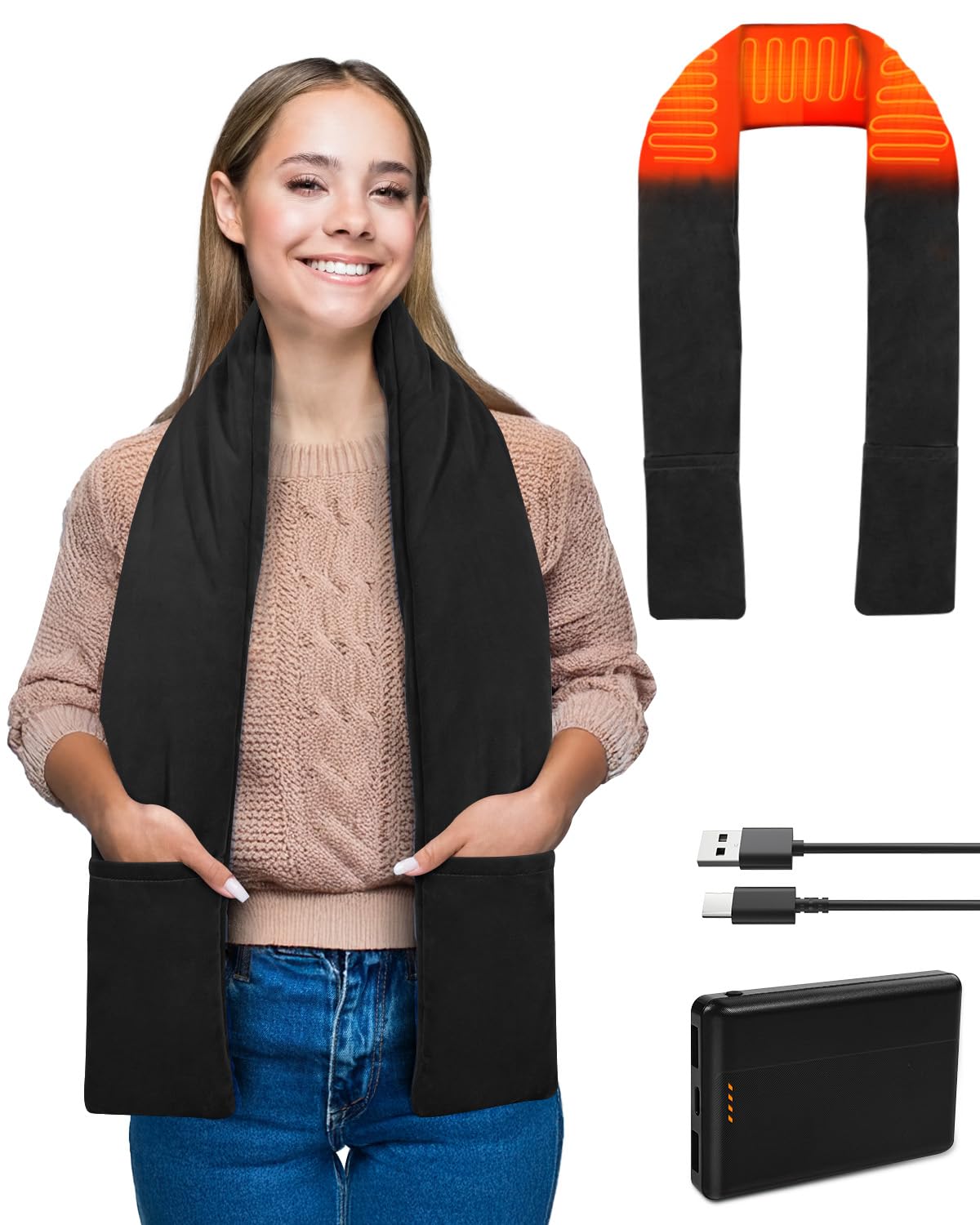 Pupdumm bufanda eléctrica 63 pulgadas para cuello