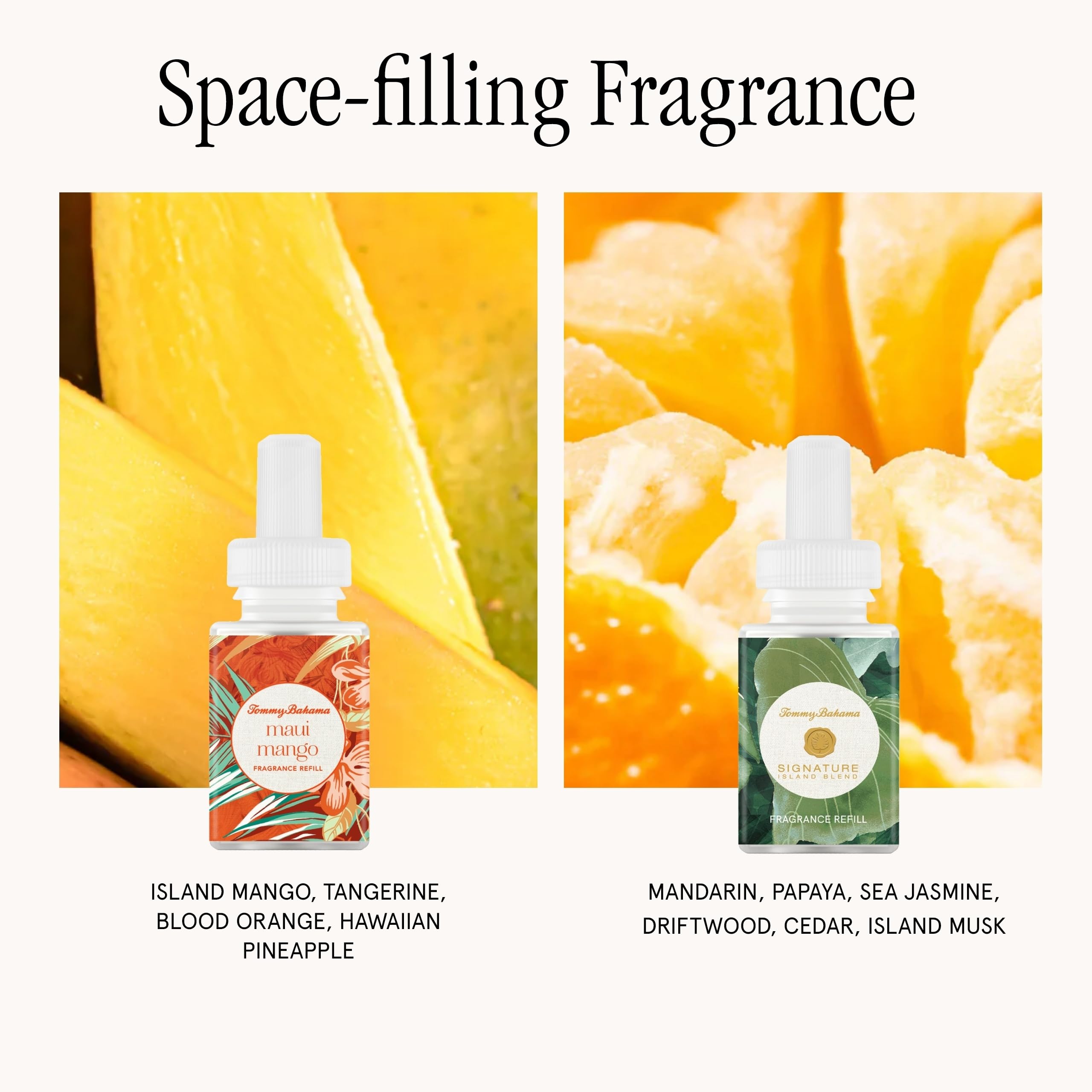 Pura 4 fragancia Maui Mango, aroma afrutado para escapar a un paraíso tropical.