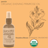 PURA D'OR Aceite de Onagra Orgánico listo para aplicación facial y masaje suave.