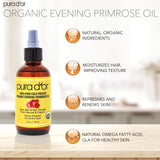 PURA D'OR Aceite de Onagra Orgánico muestra textura amarilla al aplicar.