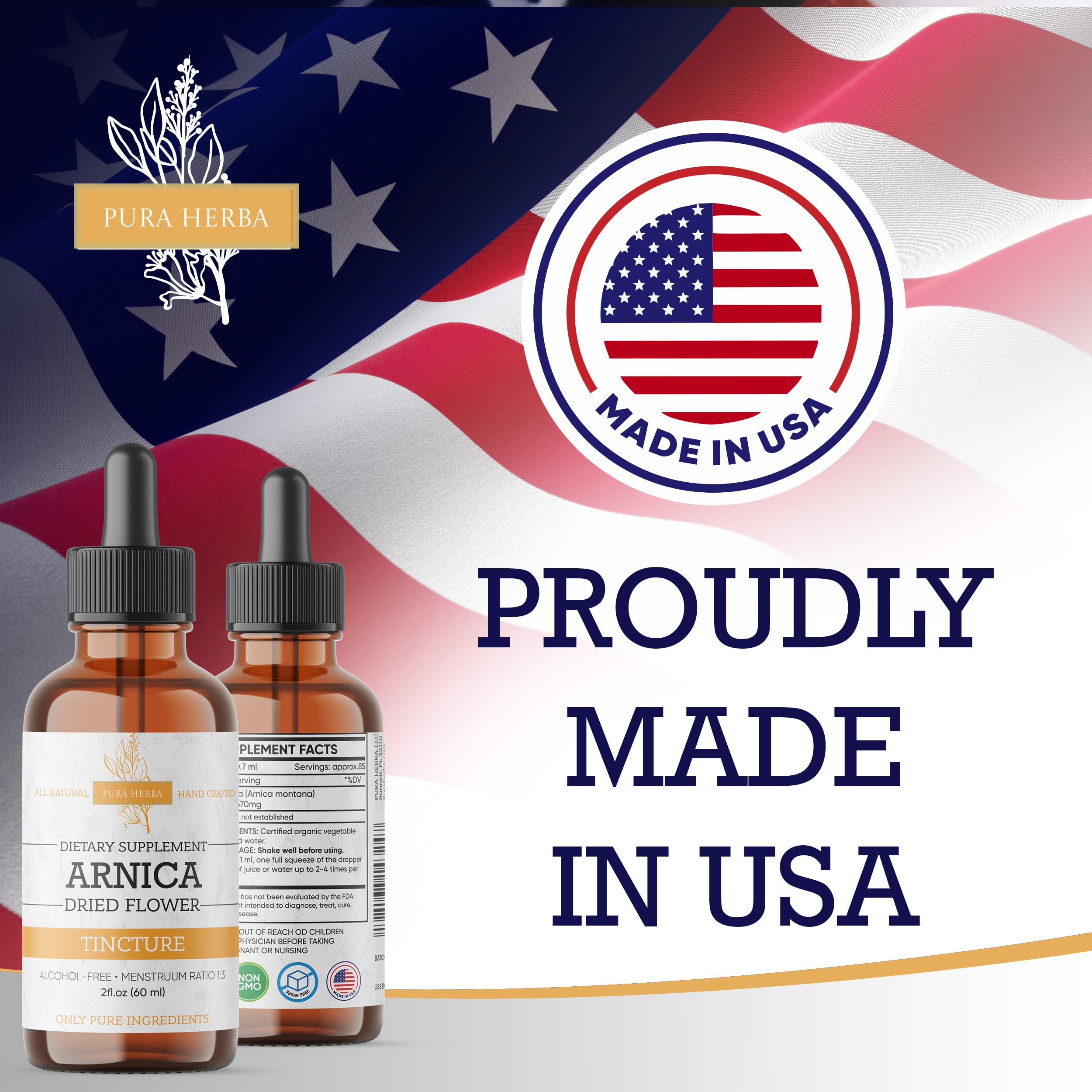 Pura Herba Arnica en uso, dosis simples para el cuidado muscular diario.