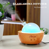 PURALAND difusor vidrio-madera con 7 colores LED para ambiente.