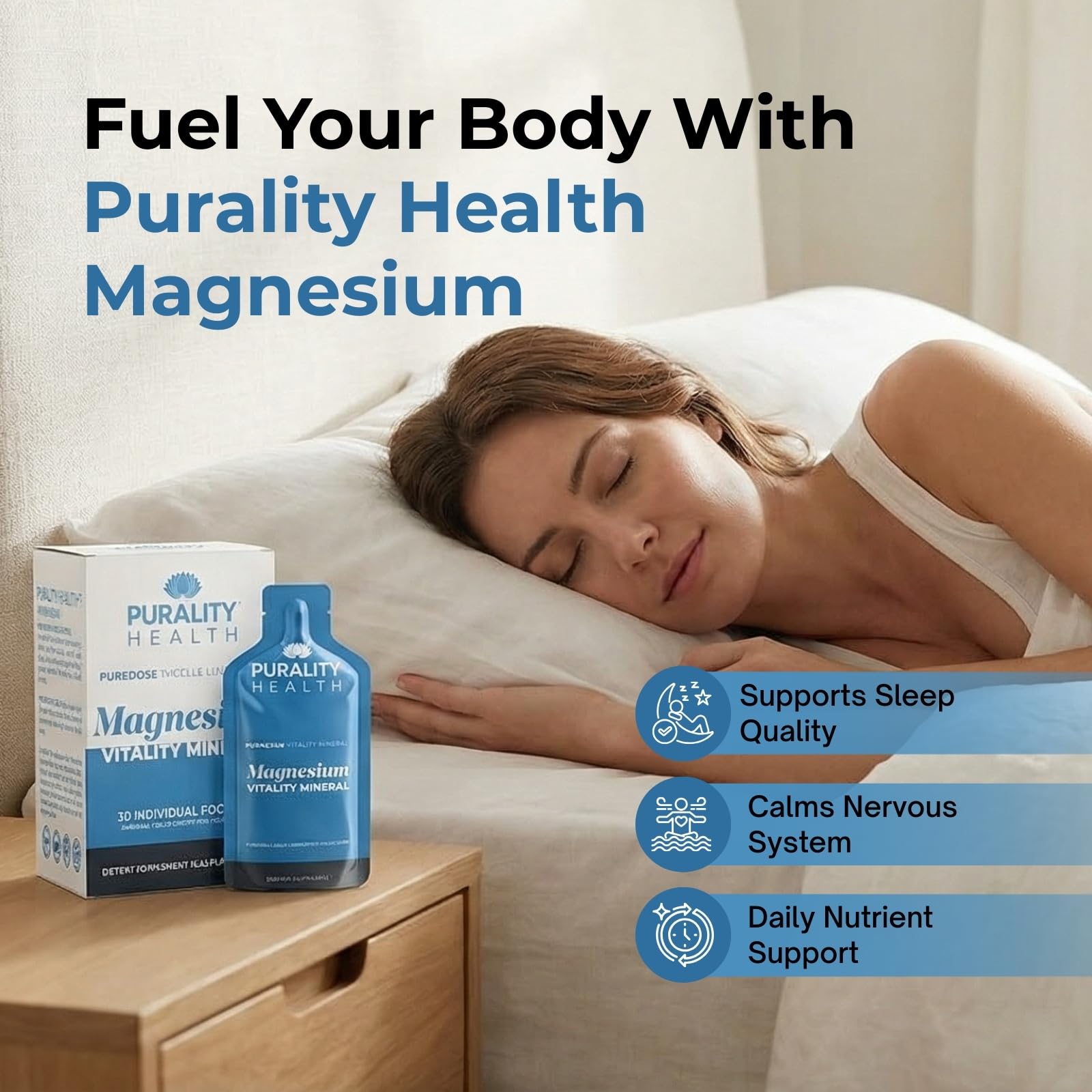 PURALITY HEALTH Magnesio Bisglicinato Liquido: forma líquida para toma fácil.