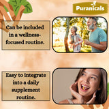 Puranicals Ashwagandha Premium: frasco de 320 cápsulas listo para uso en casa.