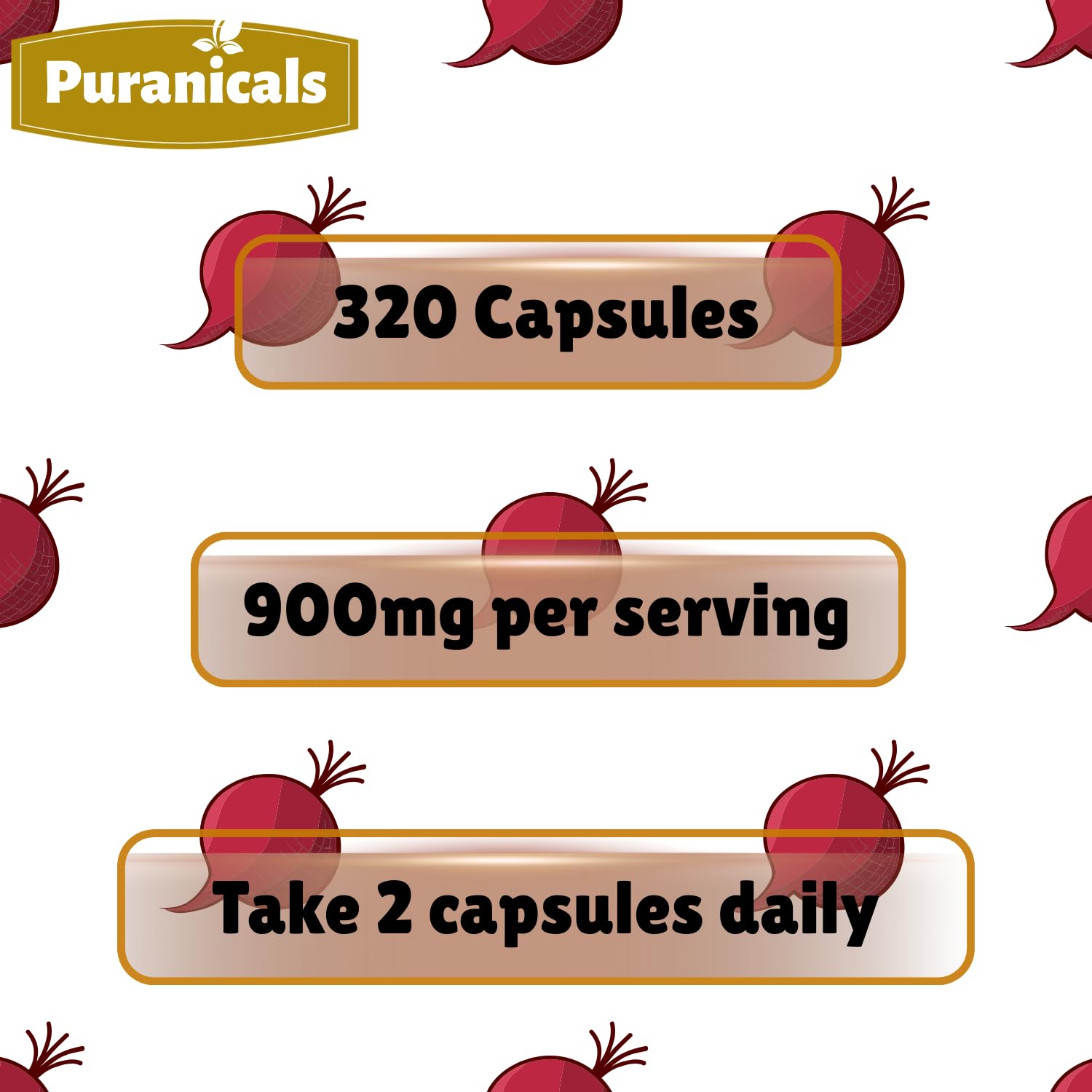 Puranicals Beet Premium frasco compacto para almacenamiento y viaje.