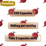 Puranicals Beet Premium frasco compacto para almacenamiento y viaje.