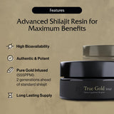 Purblack Resina con oro 555 ppm para mayor potencia y absorción.