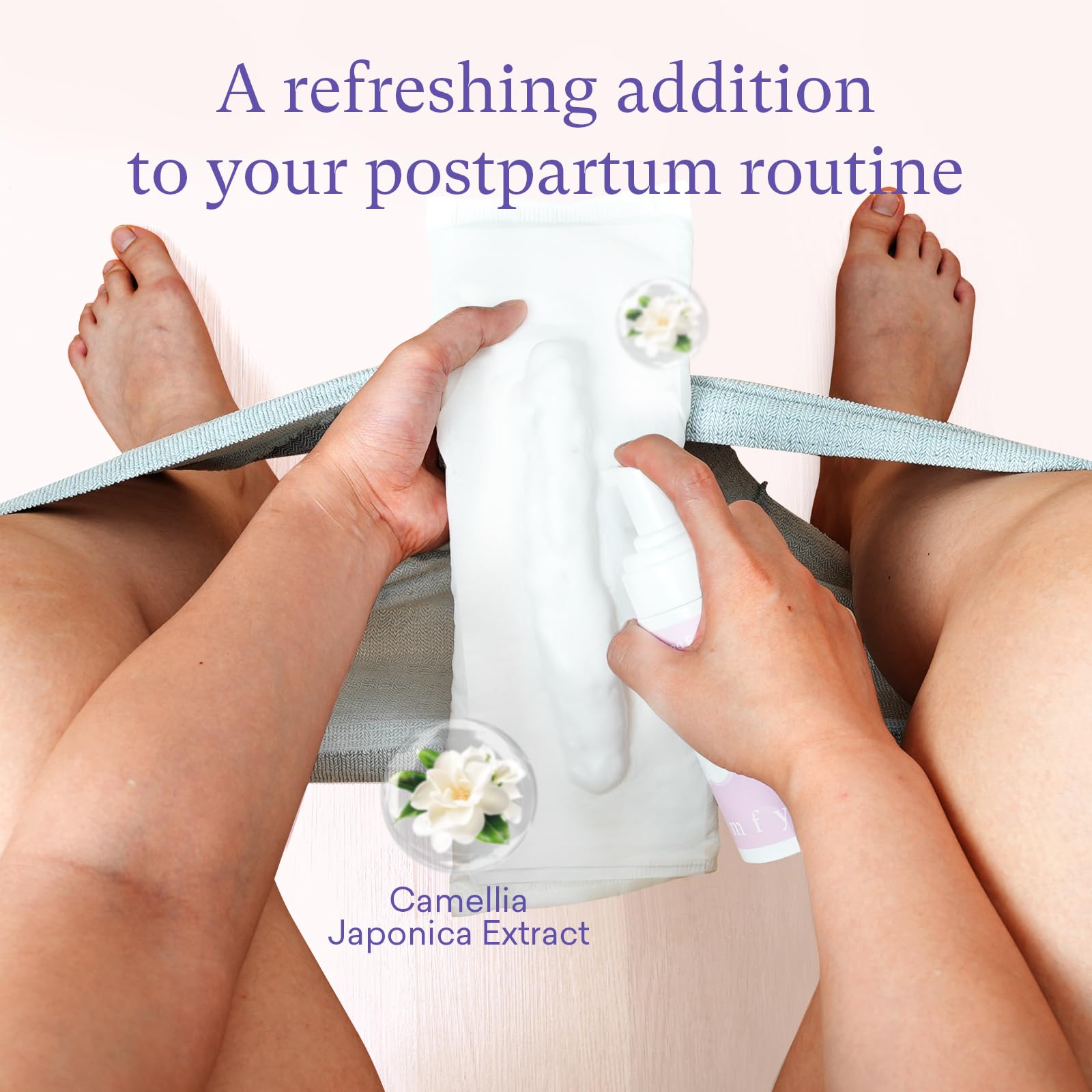 PurComfy espuma de cuidado perineal Camellia Japonica, limpieza suave.