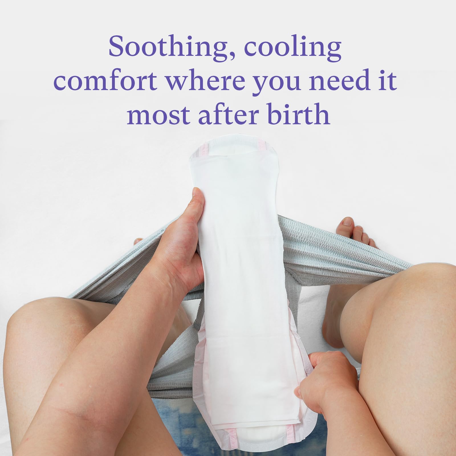 PurComfy protectores enfriantes perineales, hamamelis suave para sensación refrescante.