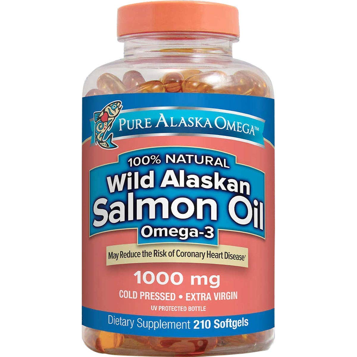 Pure Alaska Omega-3, botella-capsulas: apoya la ingesta diaria de omega-3.