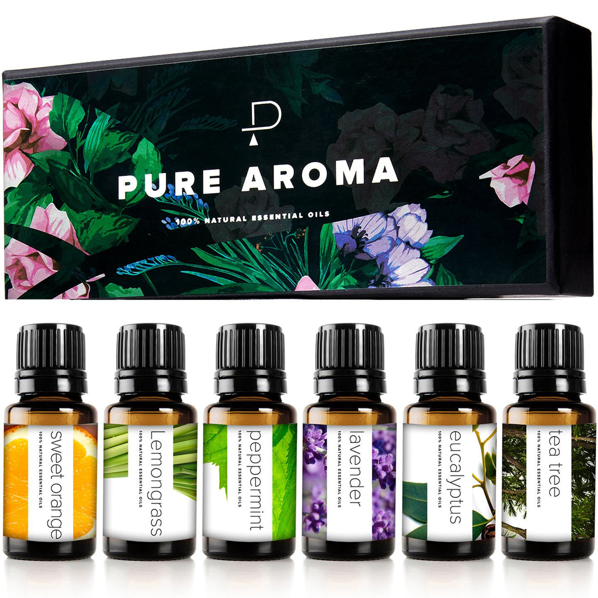 Pure Aroma: aceite esencial de eucalipto en frasco, ideal para difusor y relajación