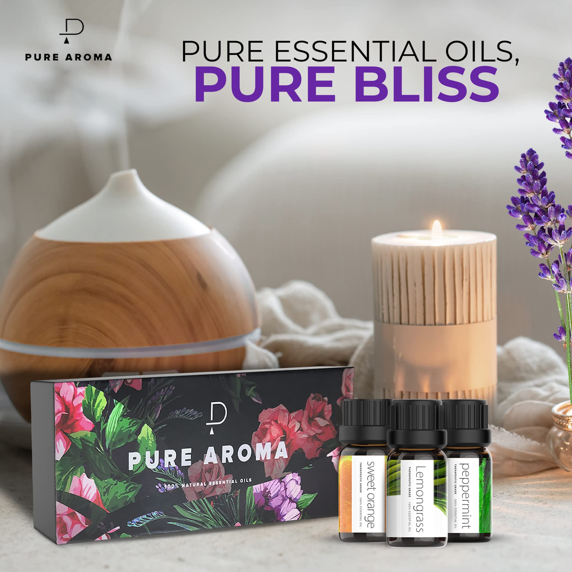 Pure Aroma: aceite esencial de hierba limón en frasco, aroma cítrico y refrescante