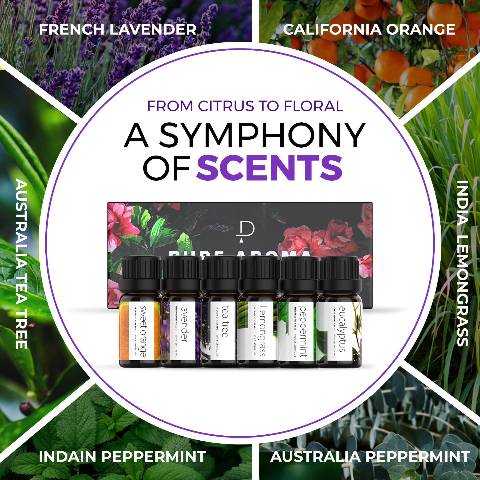 Pure Aroma: aceite esencial de naranja dulce en frasco, aroma cálido para ambientar
