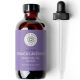 Pure Body Naturals lavanda francesa en frasco de 4 onzas líquidas para aromaterapia.
