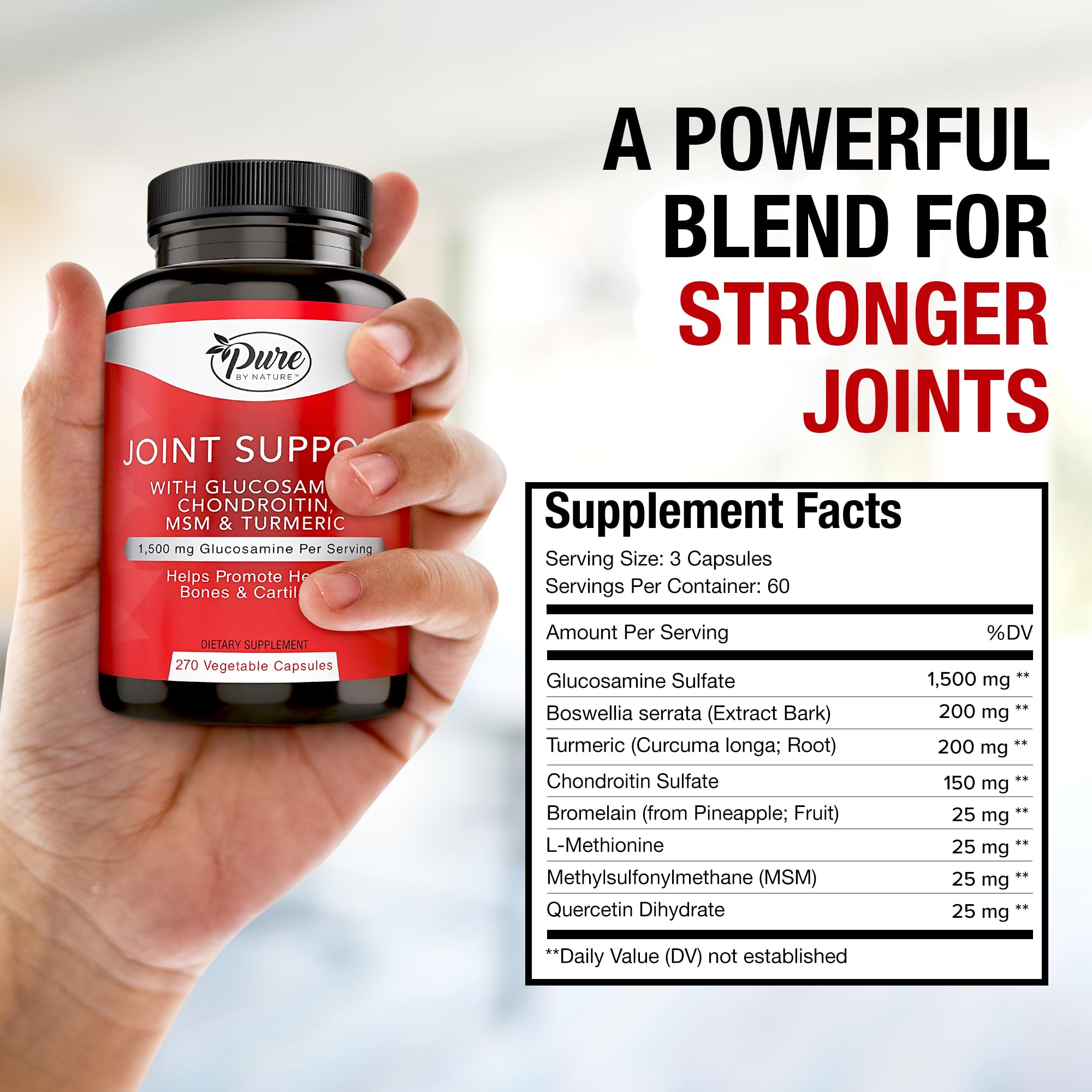 Pure By Nature Joint Support: uso diario para mejorar la flexibilidad y rendimiento físico.